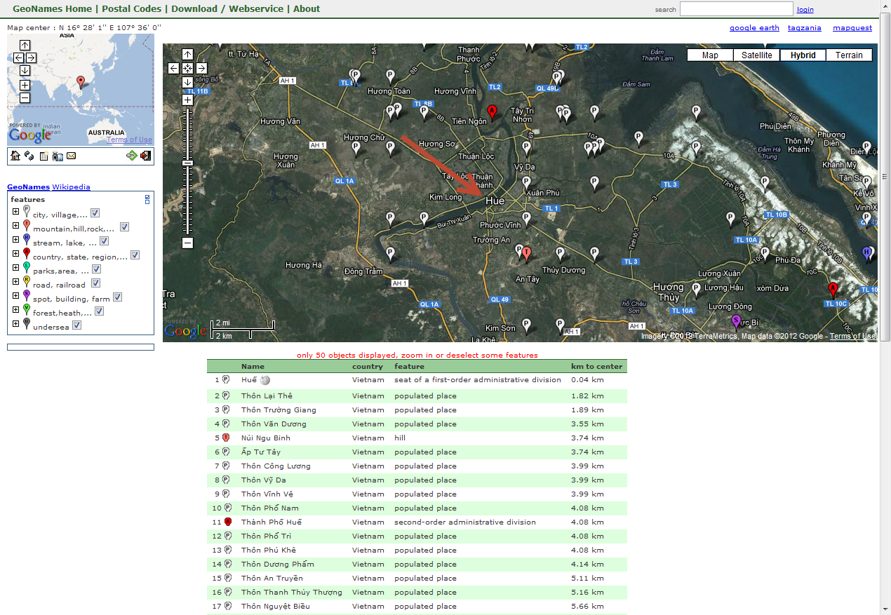 geonames org detail